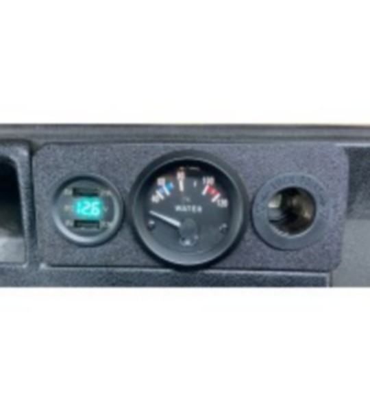 Une platine tout équipé de tableau de bord avec 2 USB voltmètre digital, prise allume cigare manomètre température d'eau Renault 4 4L