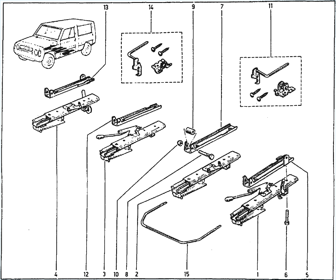 Rail siège avant Rodéo 5