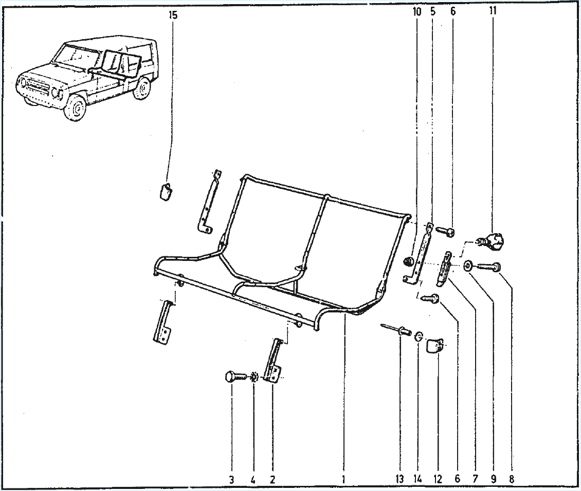 Structure banquette arrière Rodéo 5 5E