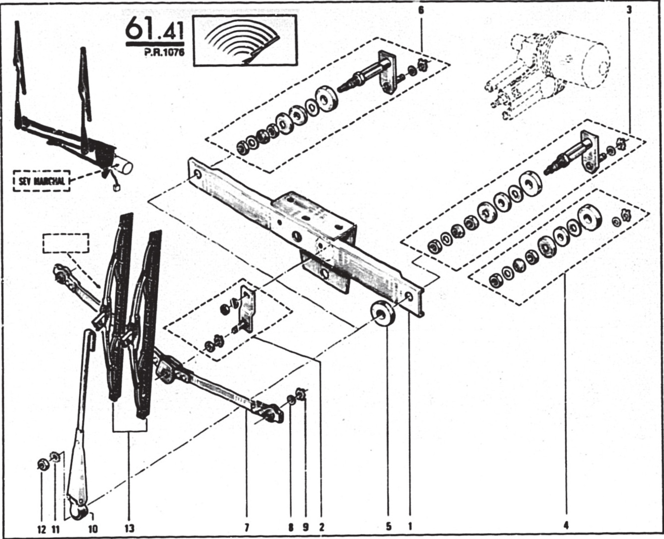 Mécanisme d&rsquo;essuie glace SEV Rodéo 6 4D