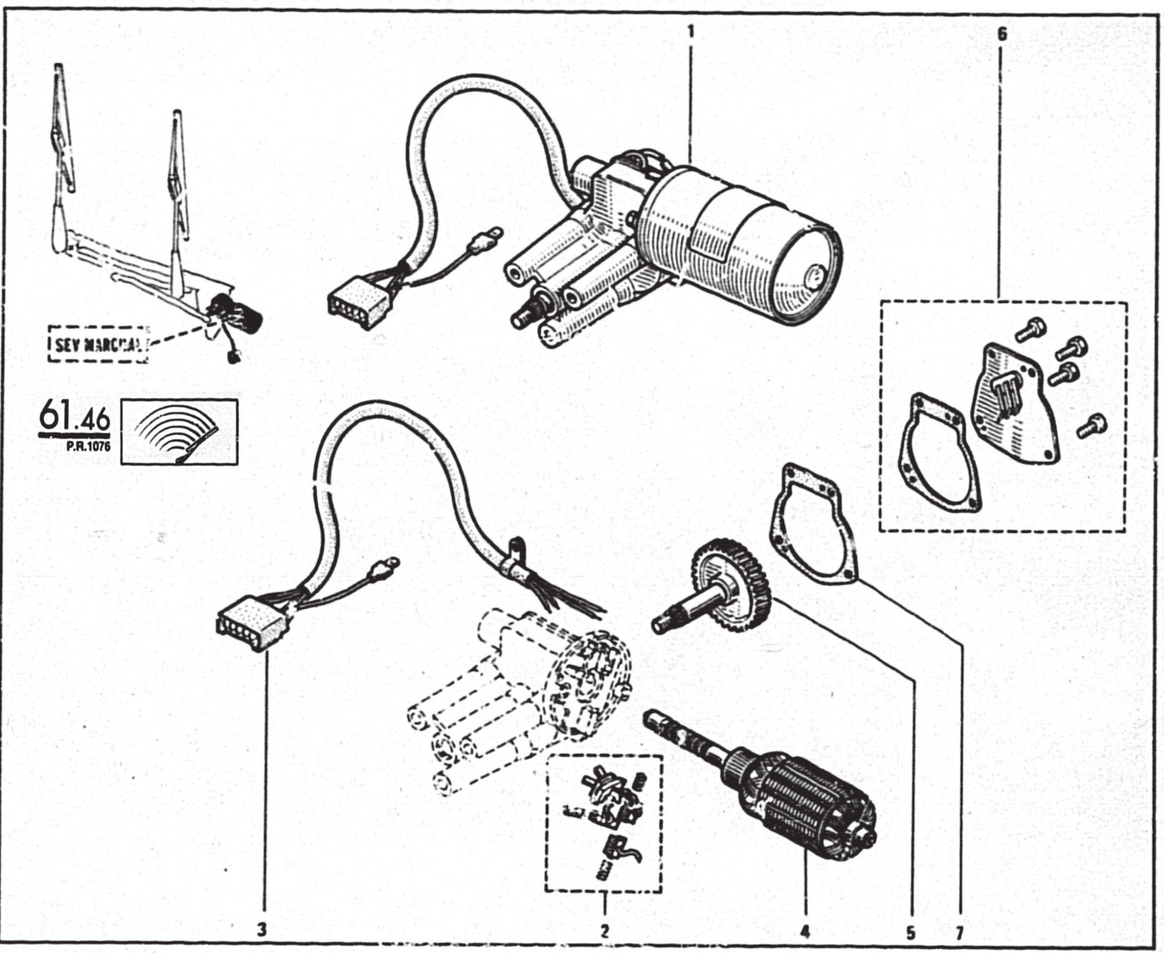 Moteur d&rsquo;essuie glace SEV Rodéo 6 4D