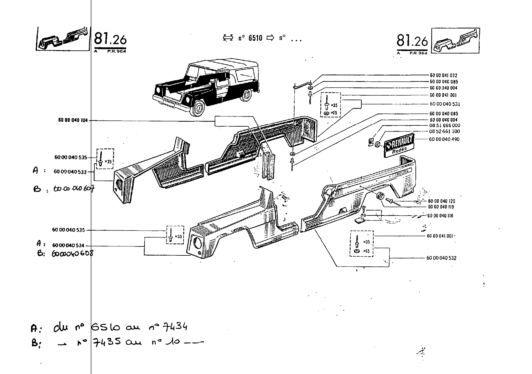 Carrosserie phase 2 Rodéo 4 1A