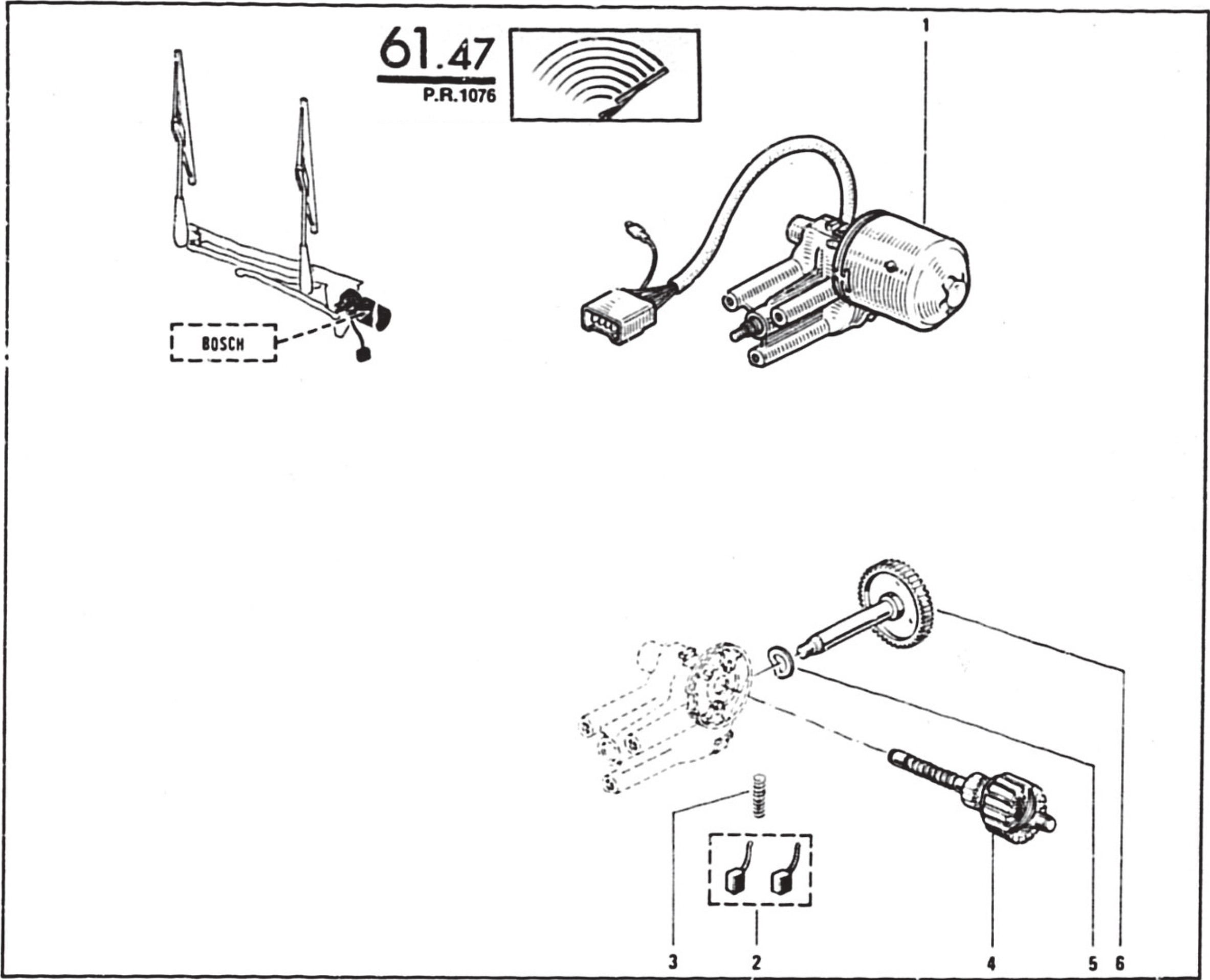 Moteur d&rsquo;essuie glace Bosch Rodéo 6 4D