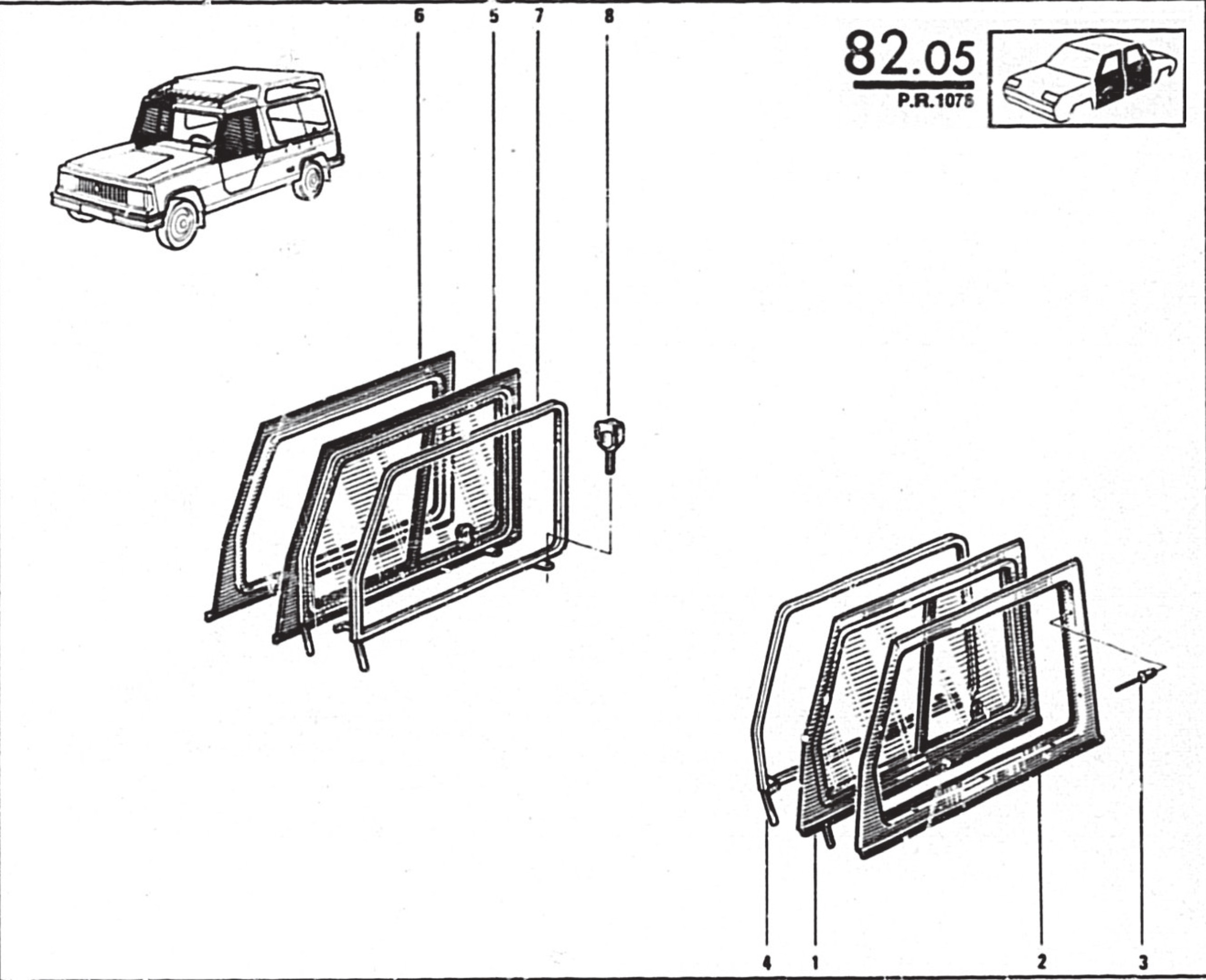 Haut de porte vitrés Rodéo 6 4D