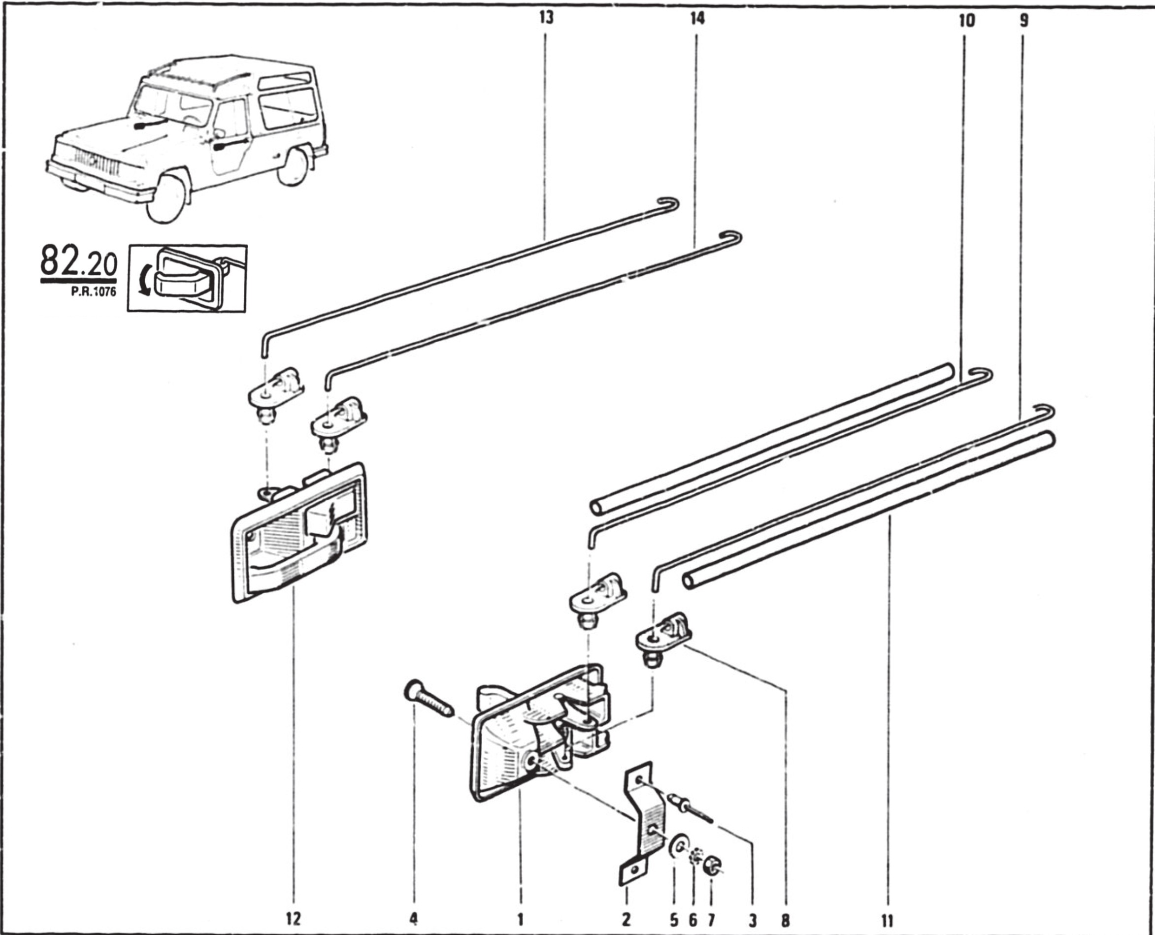 Tringlerie de porte avant Rodéo 6 4D