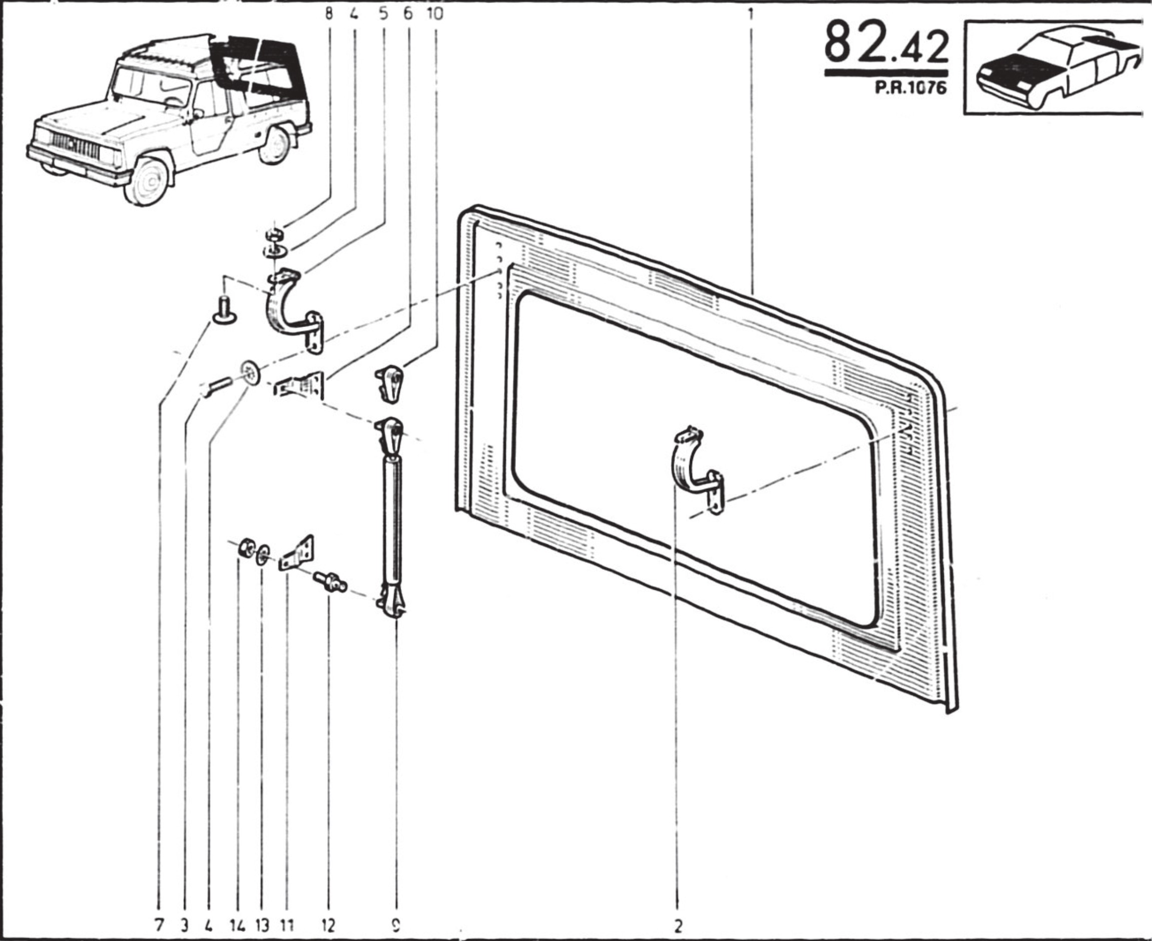 Hayon arrière de hard top Rodéo 6 4D