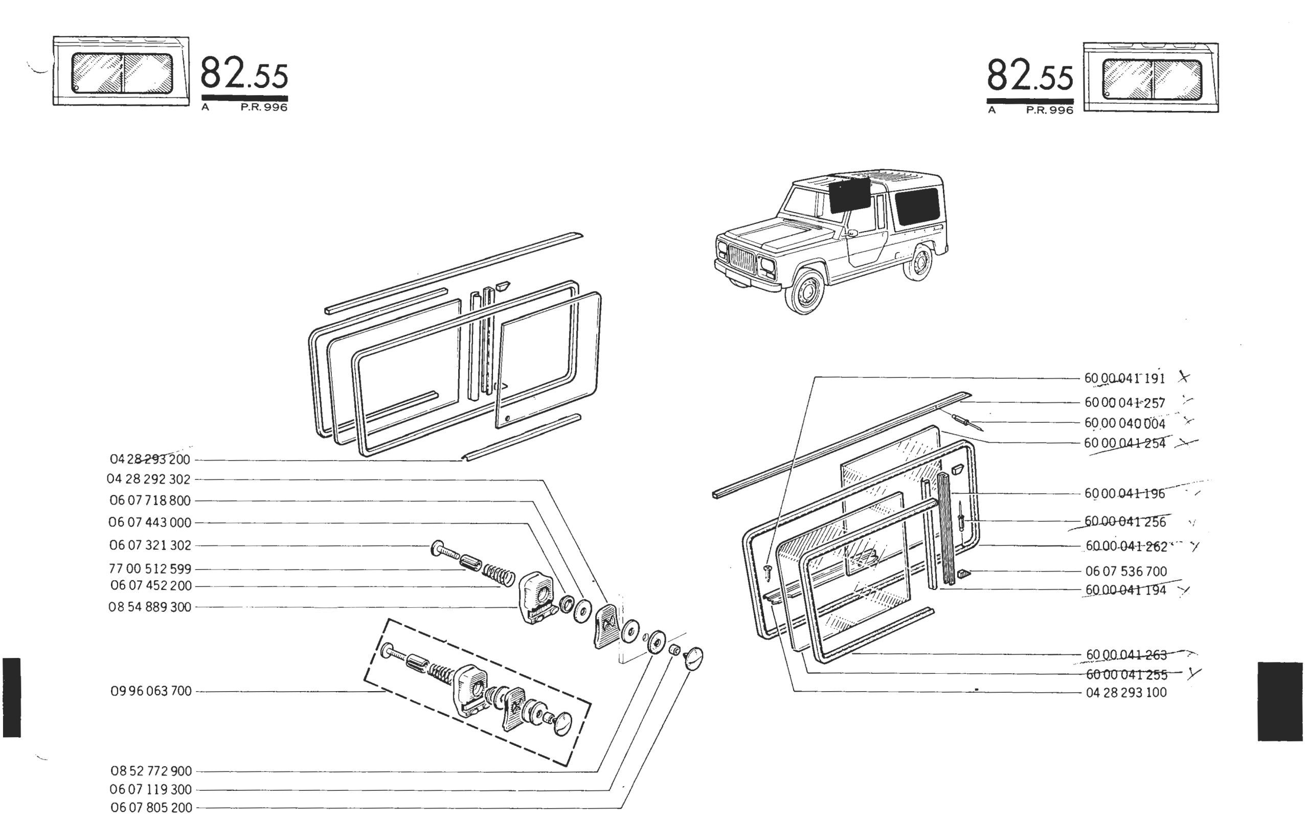 Vitres de hard top Rodéo 6 2B